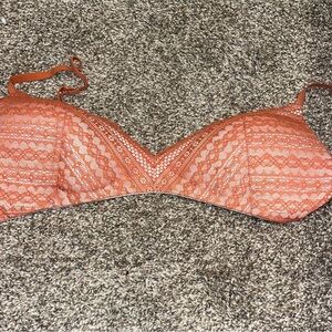 Victorias Secret Body No-wire Bra 36C Wireless Adjustable Lace orange